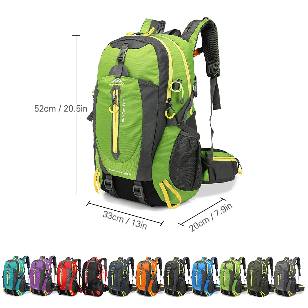 40L Water-Resistant Travel Backpack